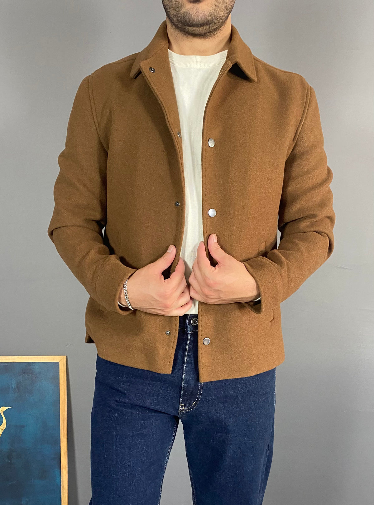 Kahverengi (Camel Renk) Kaşe Kaban