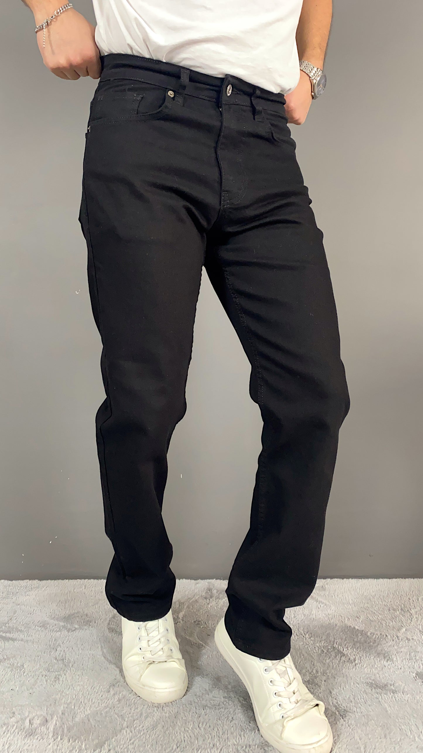 Siyah Regular Kalıp Kot Pantolon