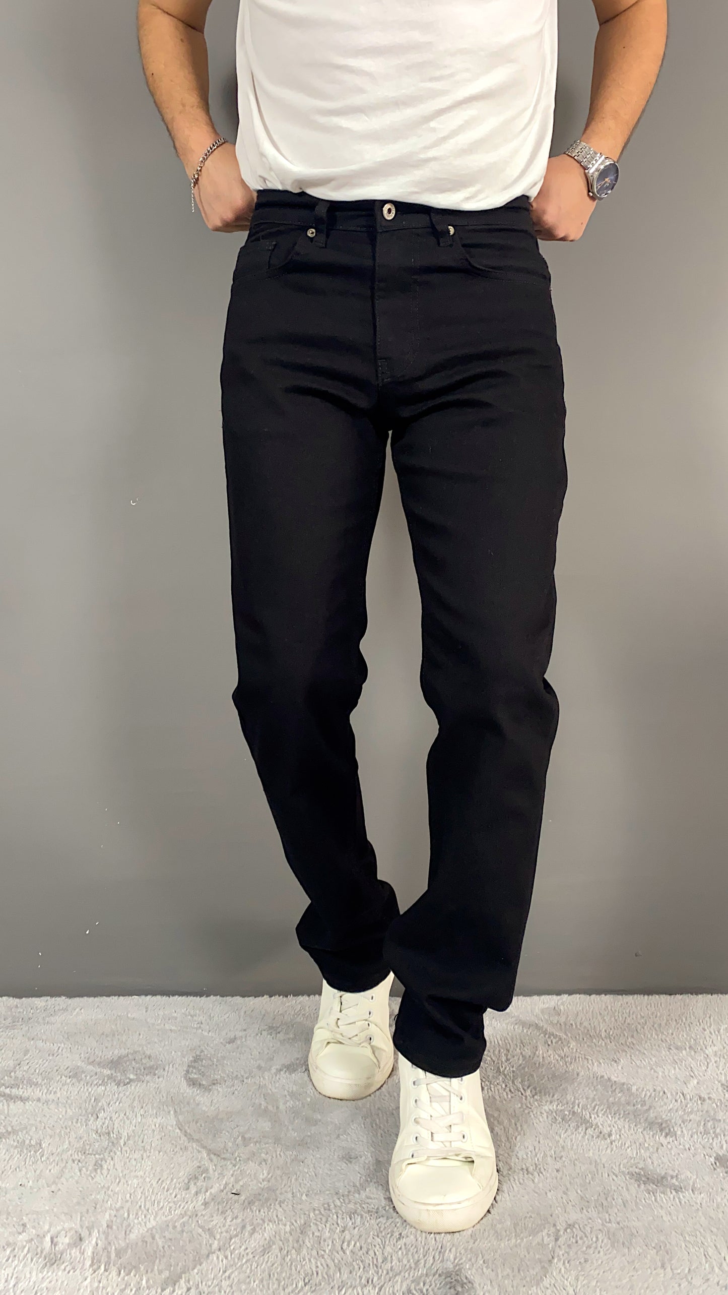 Siyah Regular Kalıp Kot Pantolon